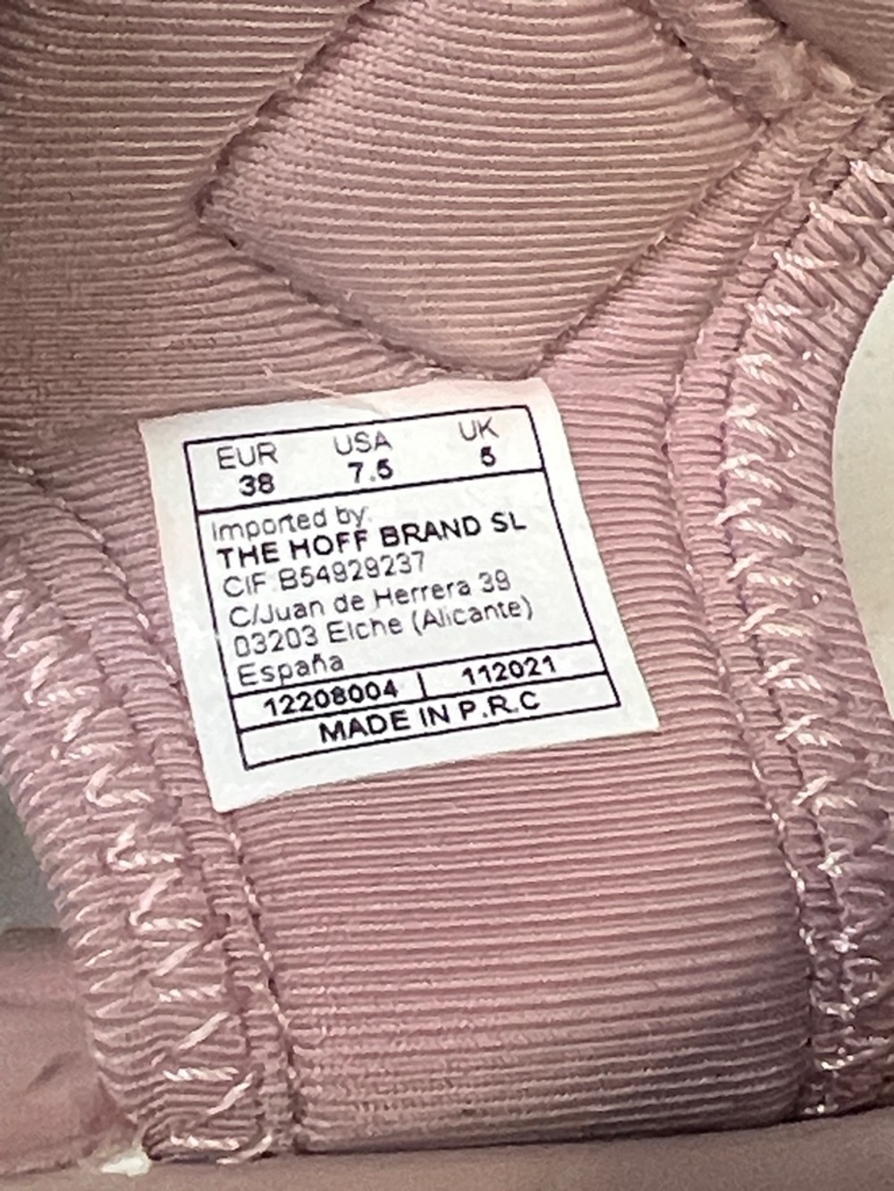 HOFF Ibiza Blush Pink Sport Sandals Size 7.5 EU 38Velcro Strap Comfort Platform - Picture 11 of 11